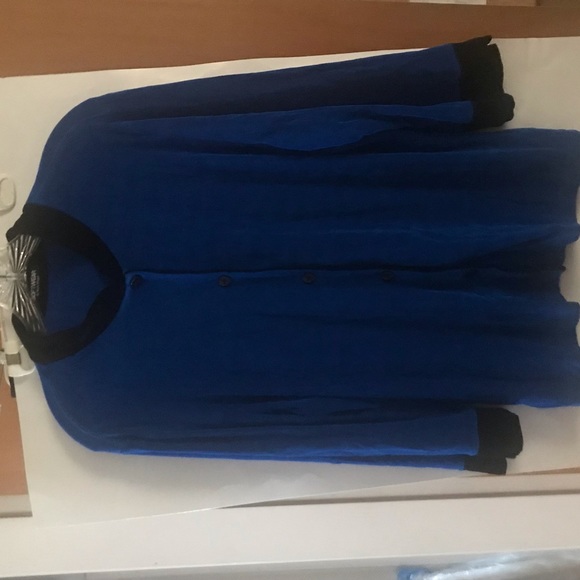 New Sapphire with Black Trim Softwear by Mark Singer Jacket Button Down - Picture 10 of 16